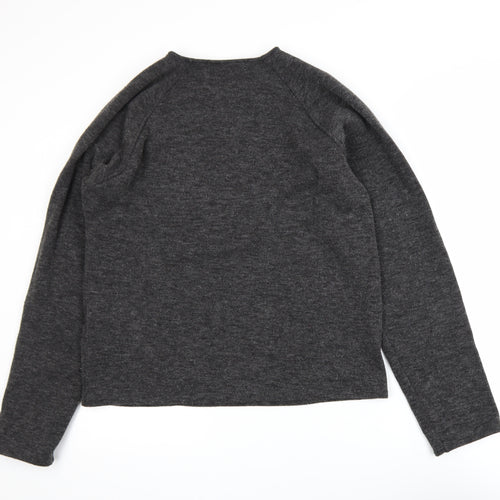 Zara Women Grey Long Sleeve Jersey Top Size S