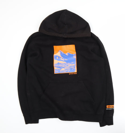 H&M Men’s Black Grand Lake Graphic Pullover Hoodie Size M
