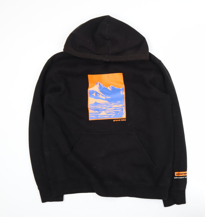 H&M Men’s Black Grand Lake Graphic Pullover Hoodie Size M