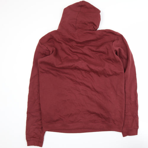 Rapanui Men's Red Pullover Hoodie M Graphic Print Cotton