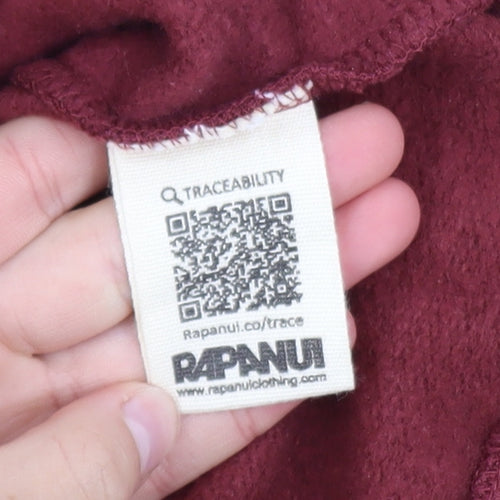 Rapanui Men's Red Pullover Hoodie M Graphic Print Cotton