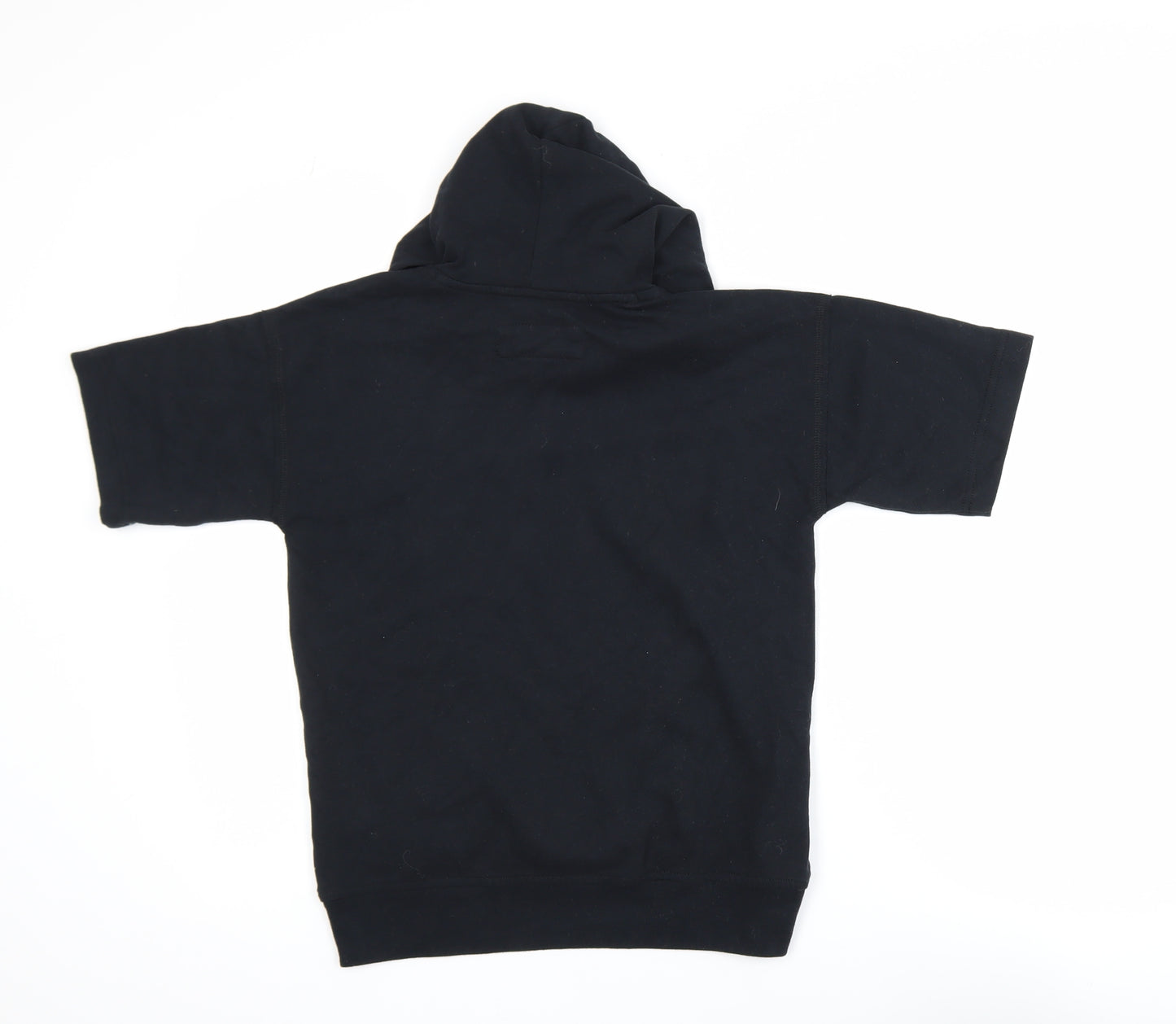 Abercrombie Kids Boys Black 9-10 Years Relaxed Fit Hooded Short Sleeve T-Shirt