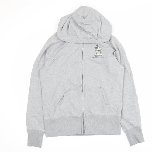 Disney Parks Grey Hooded Track Jacket Women's Size 10 Regular Fit