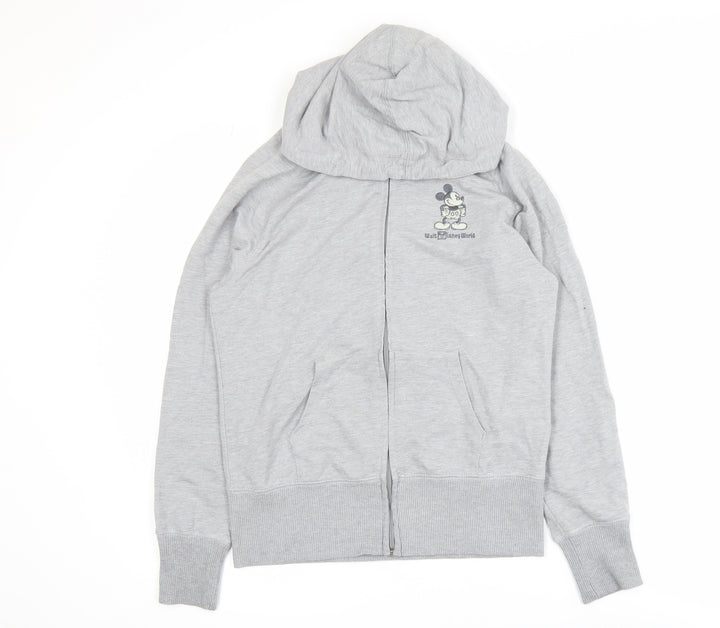 Disney Parks Grey Hooded Track Jacket Women's Size 10 Regular Fit