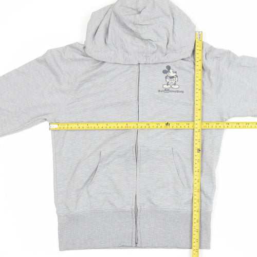 Disney Parks Grey Hooded Track Jacket Women's Size 10 Regular Fit