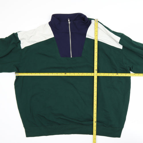 AVA & VIV Unisex Green 2XL Pullover 1/4 Zip Sweatshirt