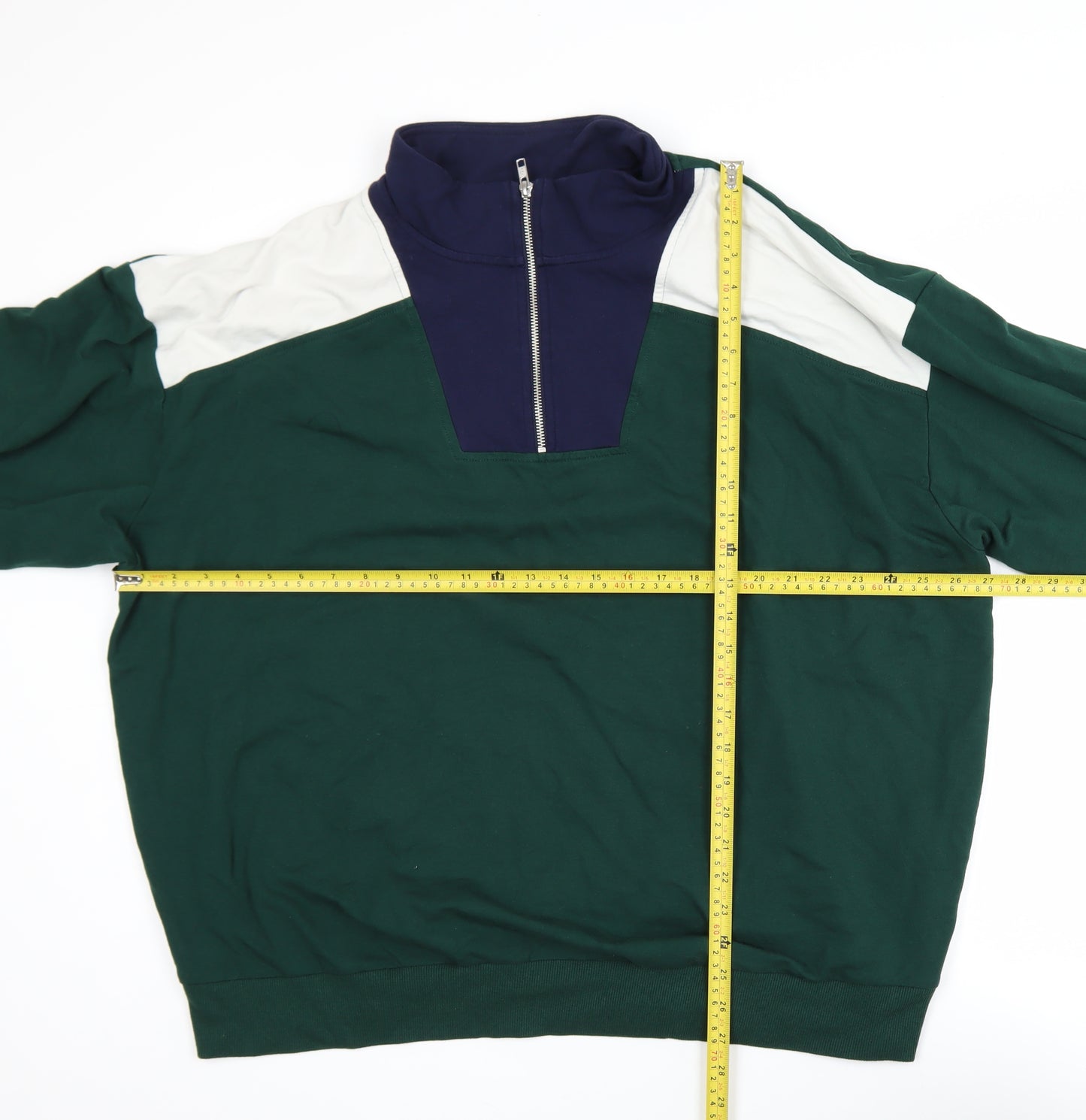 AVA & VIV Unisex Green 2XL Pullover 1/4 Zip Sweatshirt