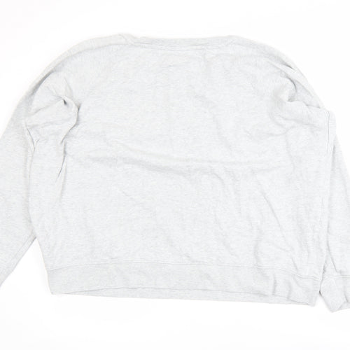 Marks and Spencer Women’s Grey Bloom Embroidered Pullover Sweatshirt Size 22