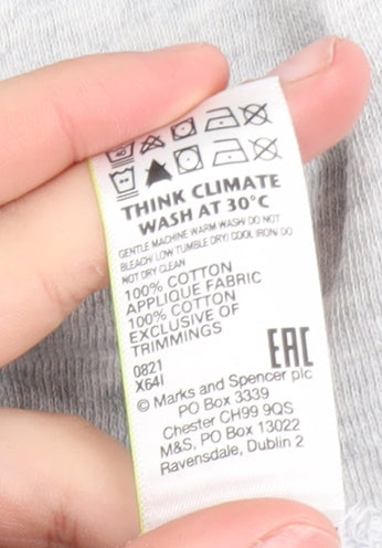 Marks and Spencer Women’s Grey Bloom Embroidered Pullover Sweatshirt Size 22