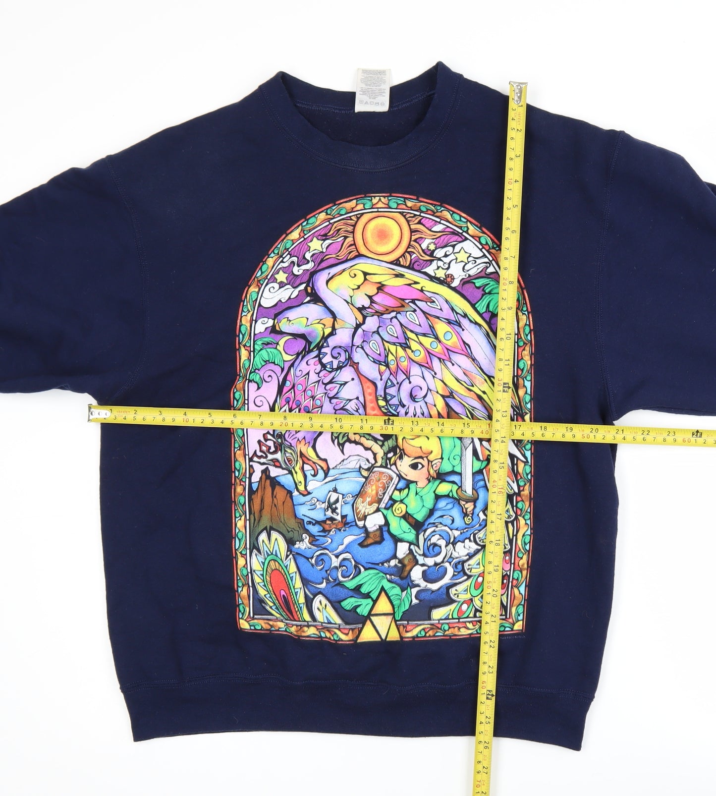 Jerzees Men's Blue Graphic Pullover Sweatshirt M Anime Style