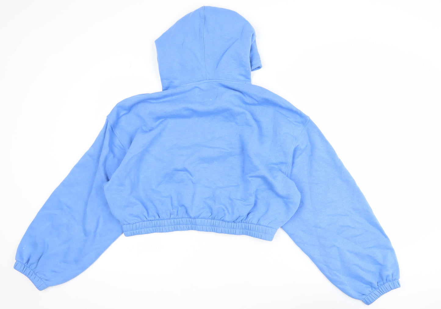Jack Wills Womens Blue Cropped Hoodie UK 10 Cotton Blend Casual