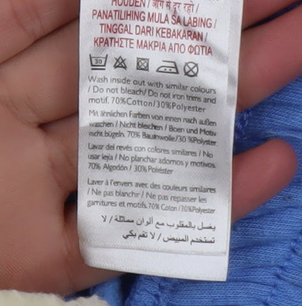 Jack Wills Womens Blue Cropped Hoodie UK 10 Cotton Blend Casual