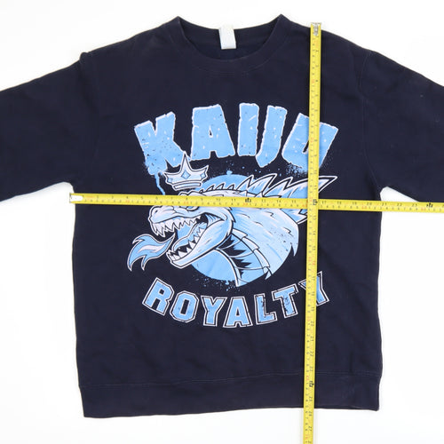 Design By Humans Men’s Blue Kaiju Graphic Pullover Sweatshirt Size M