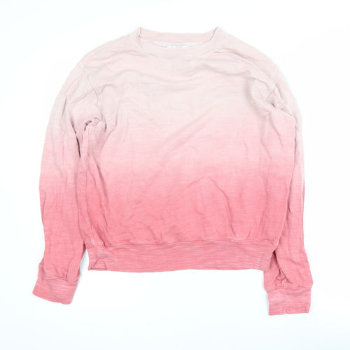Marks and Spencer Womens Pink Ombre Cotton Sweatshirt XS