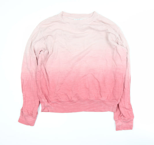 Marks and Spencer Womens Pink Ombre Cotton Sweatshirt XS