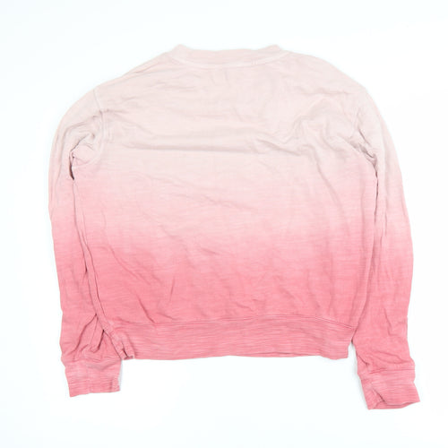 Marks and Spencer Womens Pink Ombre Cotton Sweatshirt XS