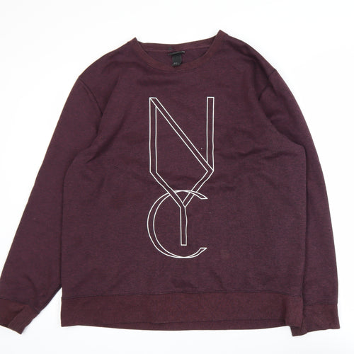 H&M Men’s Purple NYC Graphic Pullover Sweatshirt XL