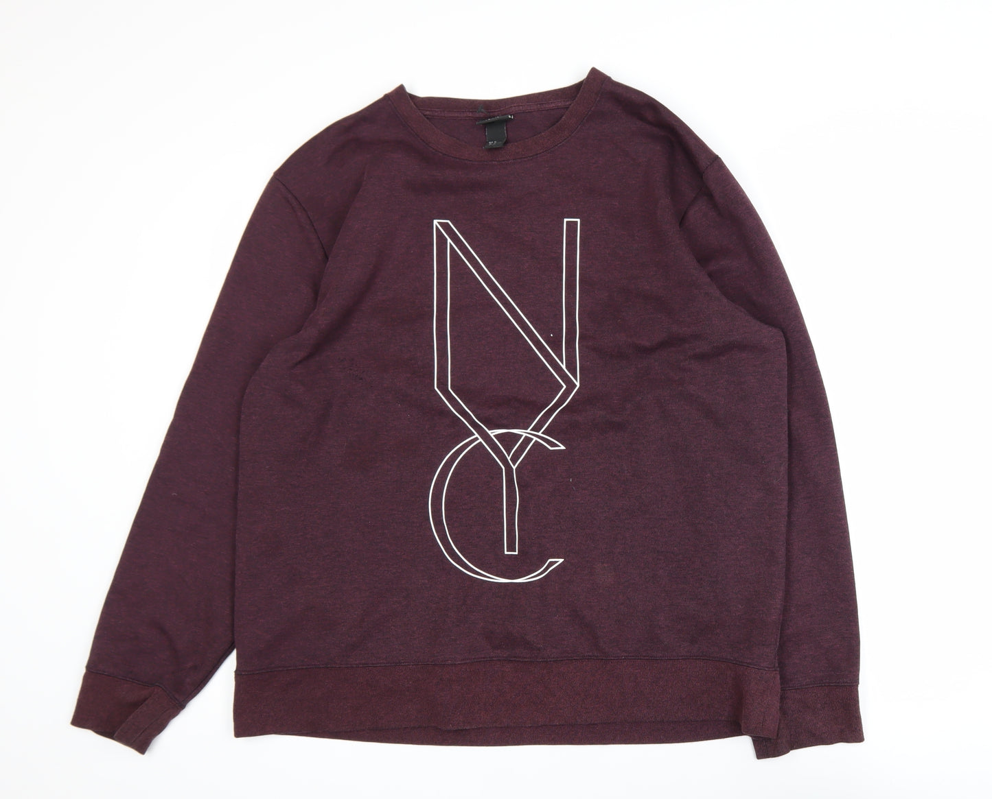 H&M Men’s Purple NYC Graphic Pullover Sweatshirt XL