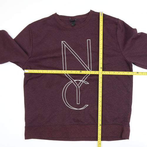 H&M Men’s Purple NYC Graphic Pullover Sweatshirt XL
