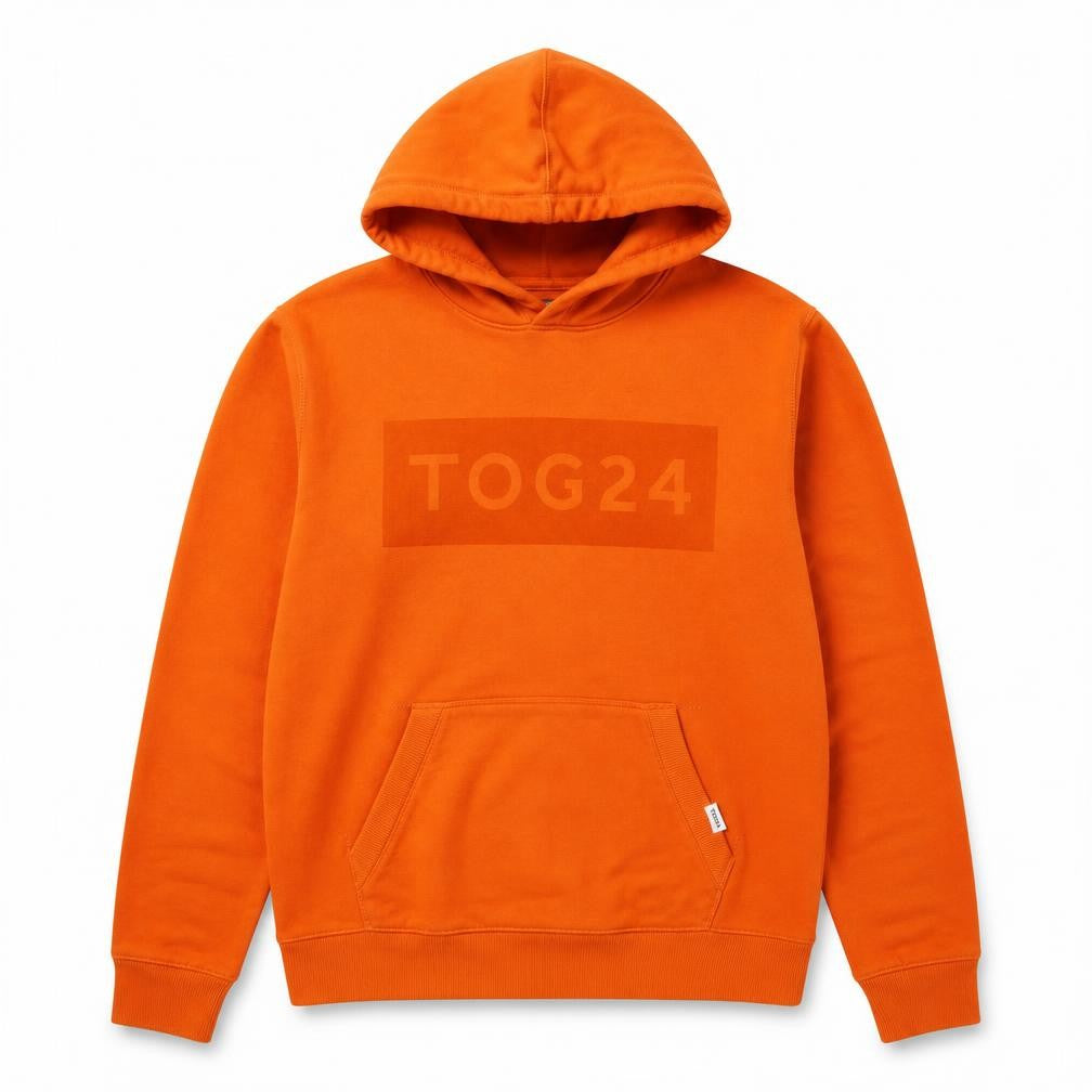 TOG24 Men's Orange Pullover Hoodie L Hooded Cotton Blend Sweatshirt