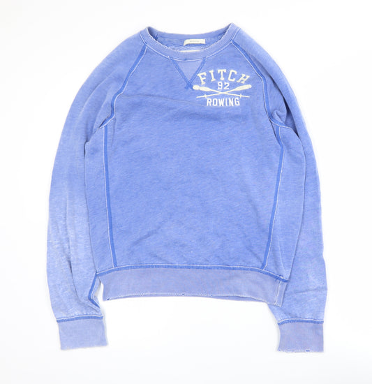 Abercrombie & Fitch Men's Blue Crew Neck Sweatshirt Size S Pullover Logo