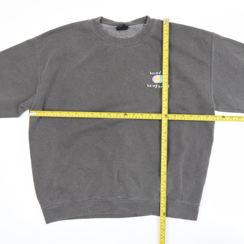 Urban Outfitters Womens Grey Pullover Sweatshirt S Graphic Print Crew Neck
