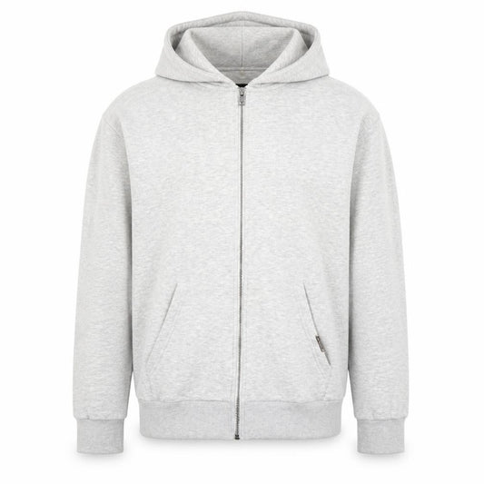Front view of Closure LDN Men’s Grey Full Zip Hooded Track Jacket, size L