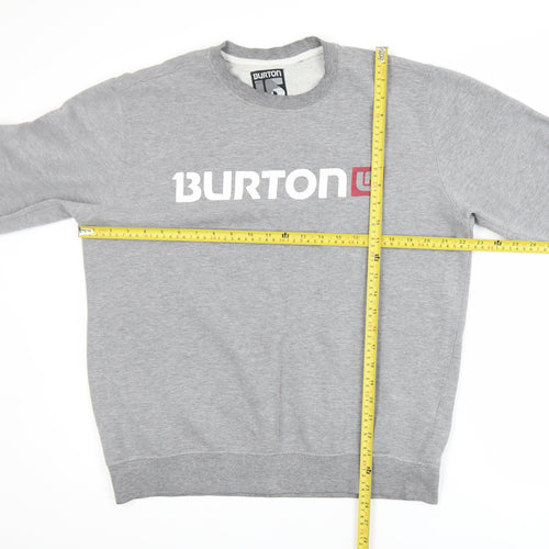 Burton Men's Grey Medium Crew Neck Logo Pullover Sweatshirt