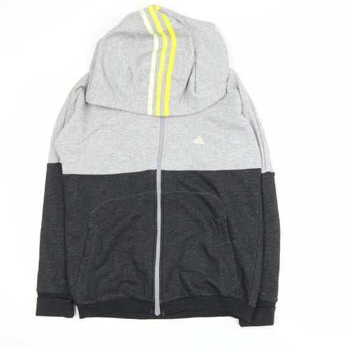 Adidas Womens Grey XS Track Jacket Hooded Full Zip Activewear