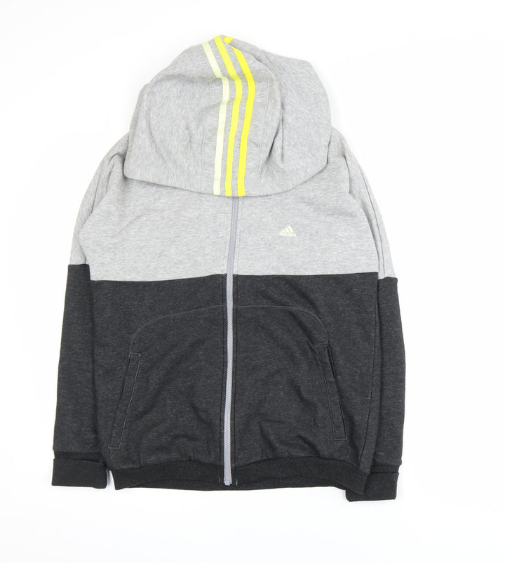 Adidas Womens Grey XS Track Jacket Hooded Full Zip Activewear
