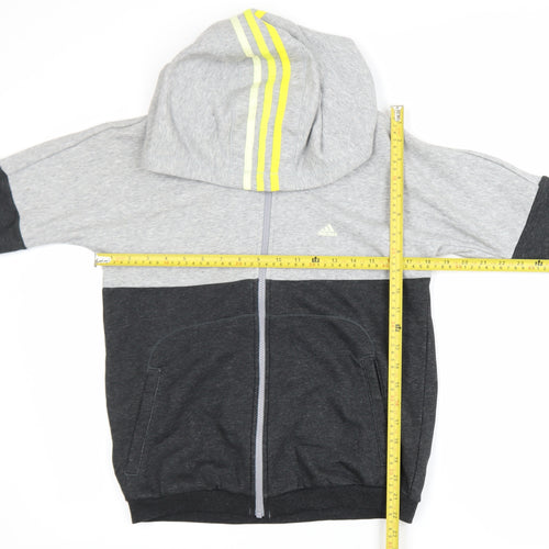 Adidas Womens Grey XS Track Jacket Hooded Full Zip Activewear