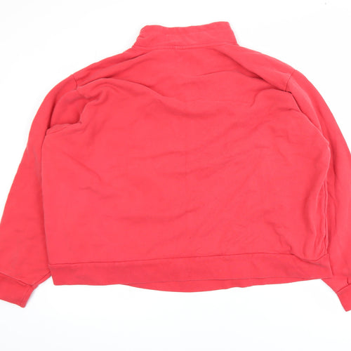 Levi's Women Red 3XL 1/4 Zip Logo Sweatshirt Cotton Casual