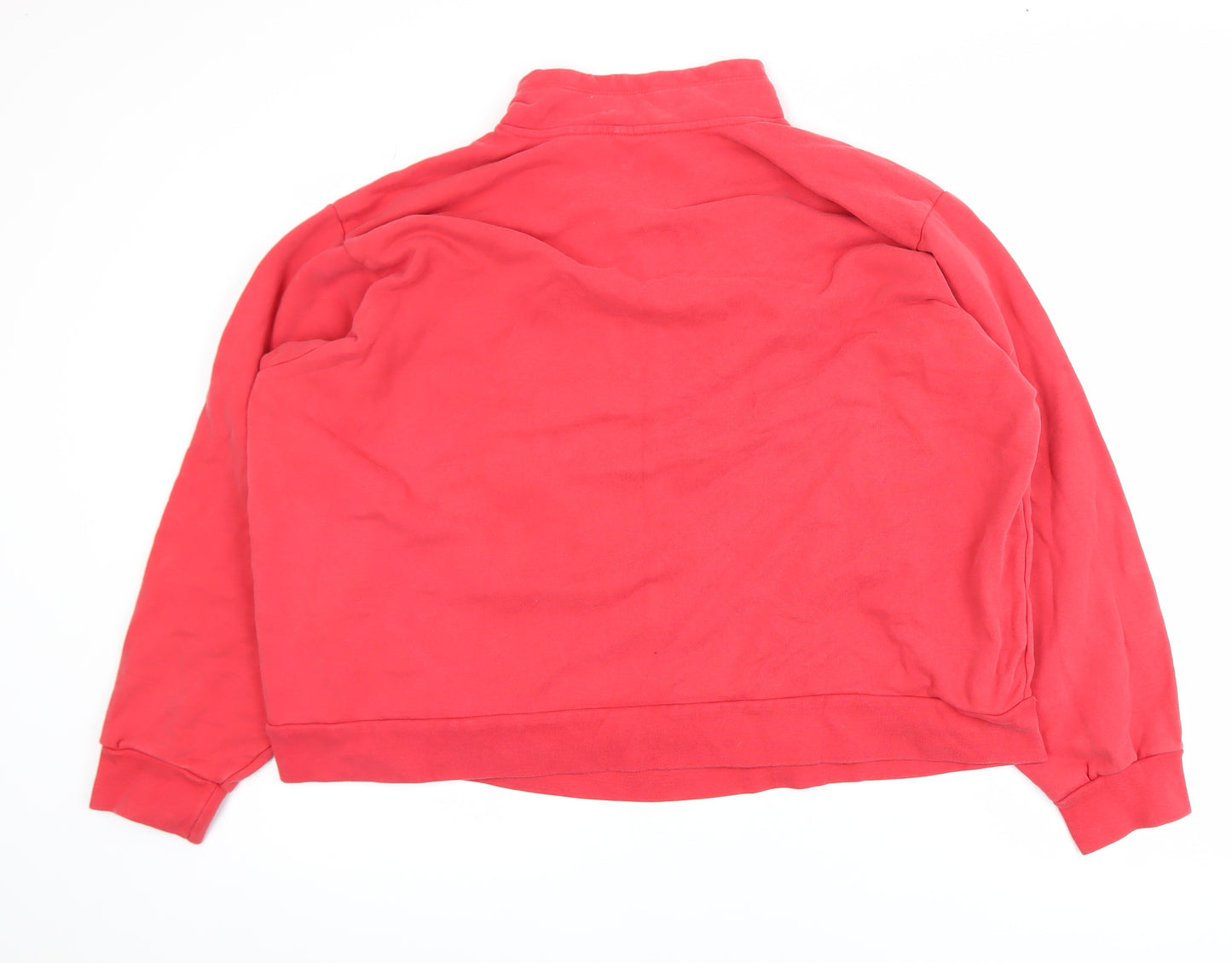 Levi's Women Red 3XL 1/4 Zip Logo Sweatshirt Cotton Casual