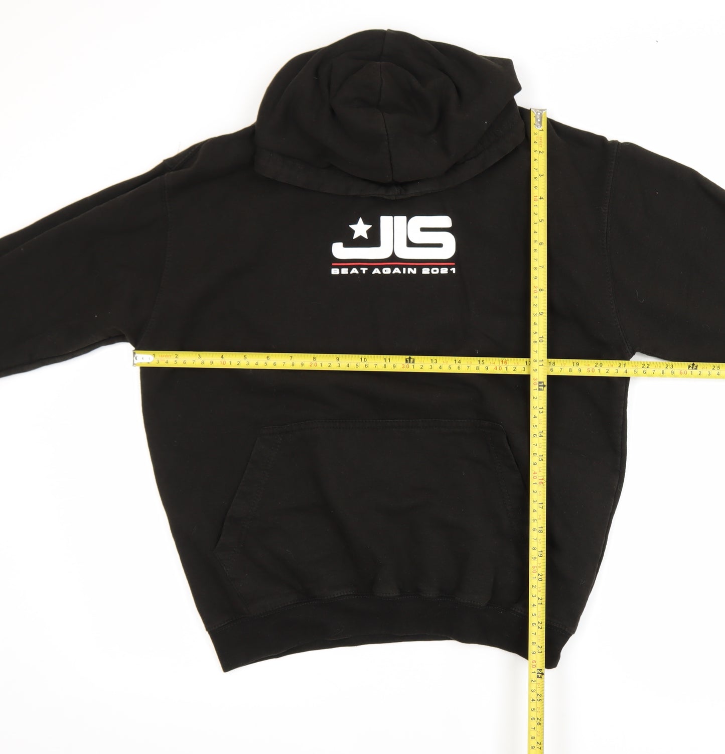 Just Hoods Mens Black M Pullover Hoodie JLS Beat Again Tour 2021 Graphic