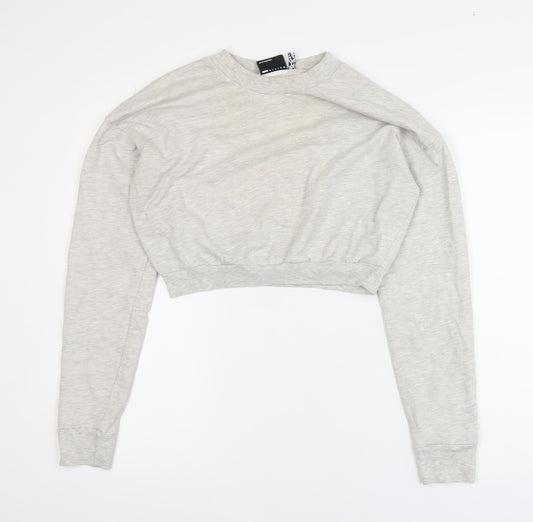 ASOS Design Women's Grey Cropped Pullover Sweatshirt Size 10