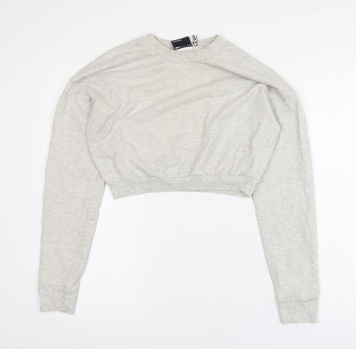ASOS Design Women's Grey Cropped Pullover Sweatshirt Size 10