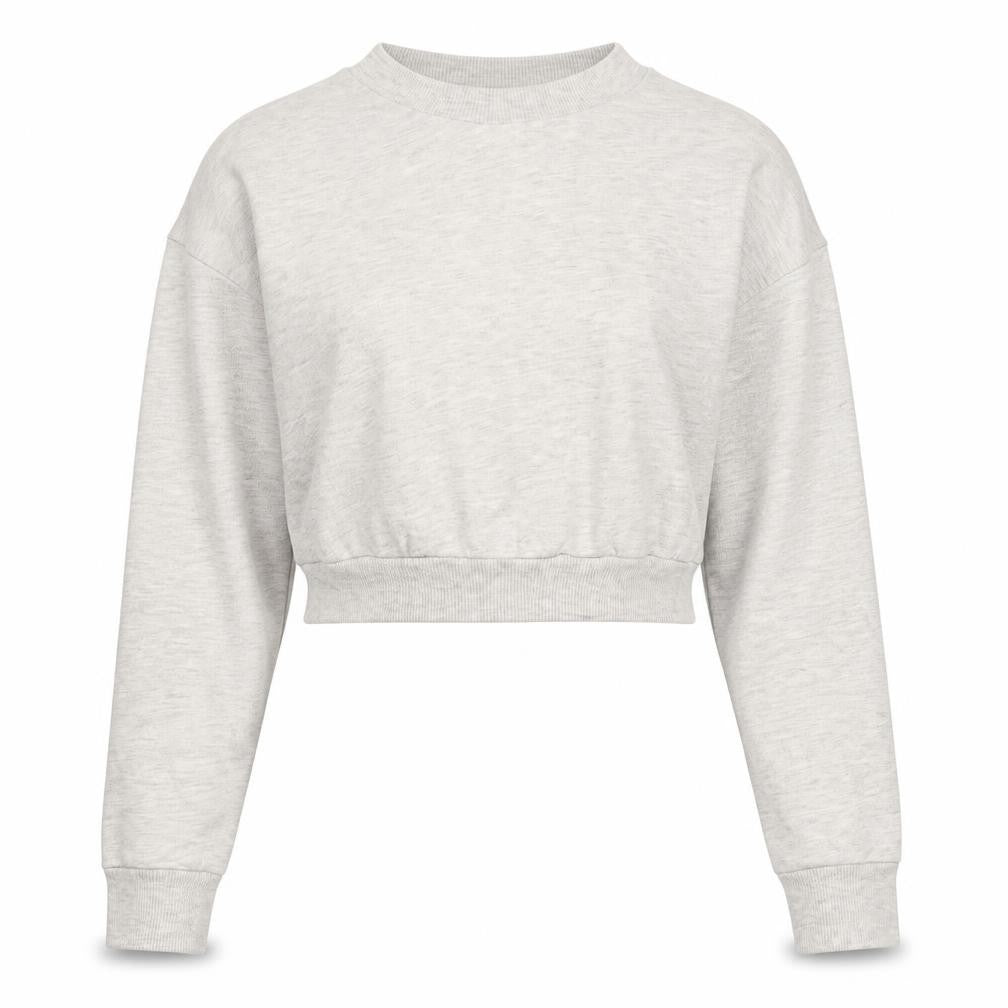 Front view of ASOS Design Women's Grey Cropped Pullover Sweatshirt, size 10