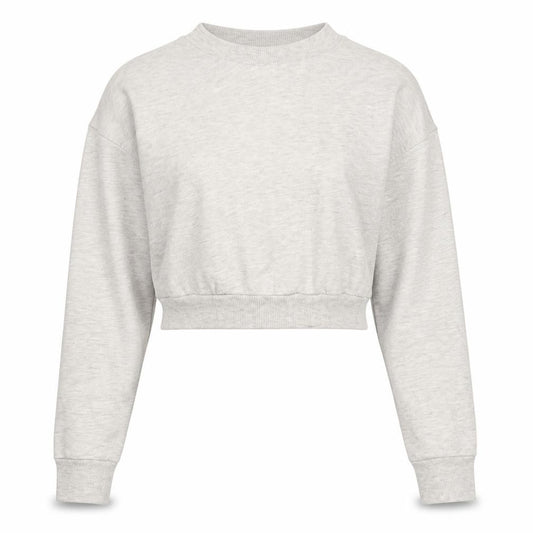 Front view of ASOS Design Women's Grey Cropped Pullover Sweatshirt, size 10