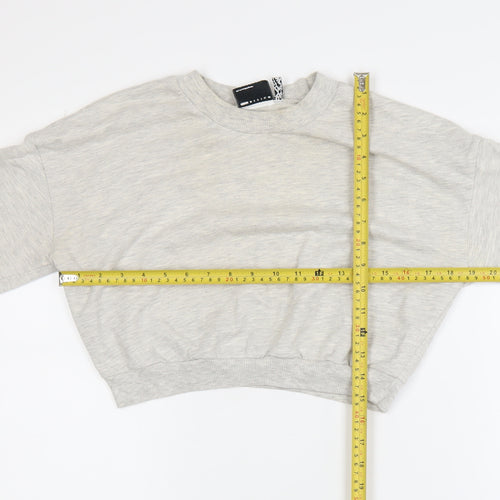 ASOS Design Women's Grey Cropped Pullover Sweatshirt Size 10
