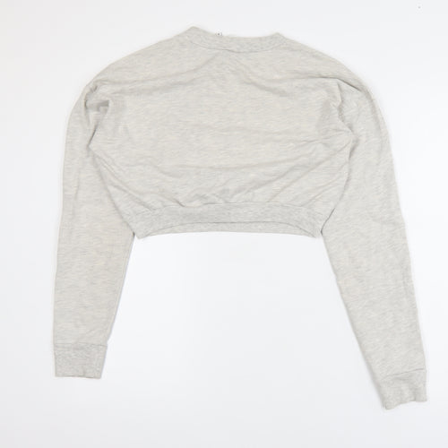 ASOS Design Women's Grey Cropped Pullover Sweatshirt Size 10