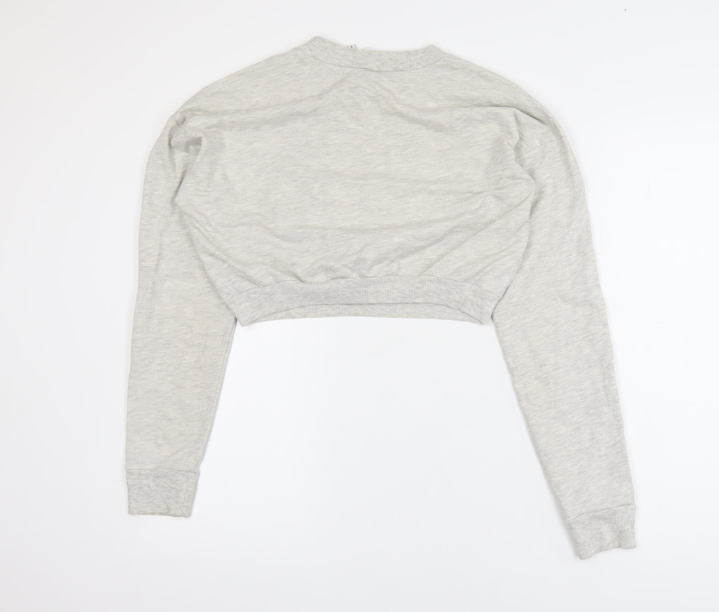 ASOS Design Women's Grey Cropped Pullover Sweatshirt Size 10
