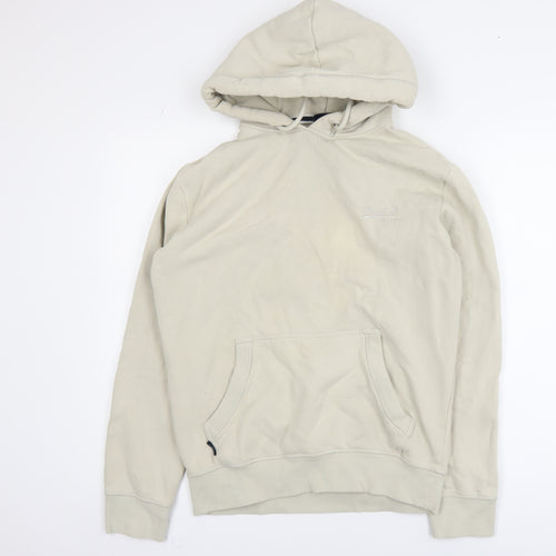 Superdry Women Beige Small Pullover Hoodie with Logo Front