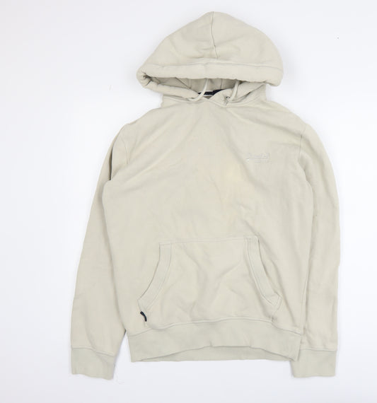 Superdry Women Beige Small Pullover Hoodie with Logo Front