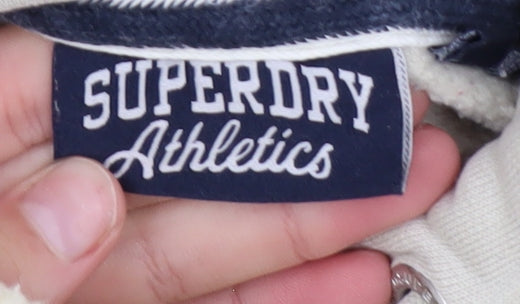 Superdry Women Beige Small Pullover Hoodie with Logo Front