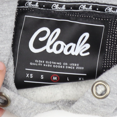 Cloak Men’s Grey Pullover Hoodie M Logo Fleece Sweatshirt
