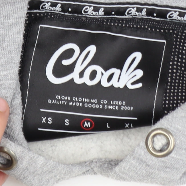 Cloak Men’s Grey Pullover Hoodie M Logo Fleece Sweatshirt