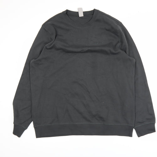 Hurley Men’s Black Crew Neck Pullover Sweatshirt L Regular Fit