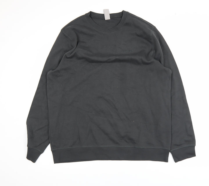 Hurley Men’s Black Crew Neck Pullover Sweatshirt L Regular Fit