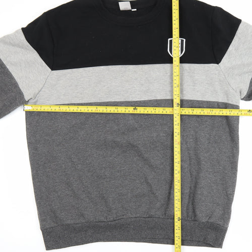 Fulham FC Men's Grey Colour Block Sweatshirt XL Crew Neck Pullover