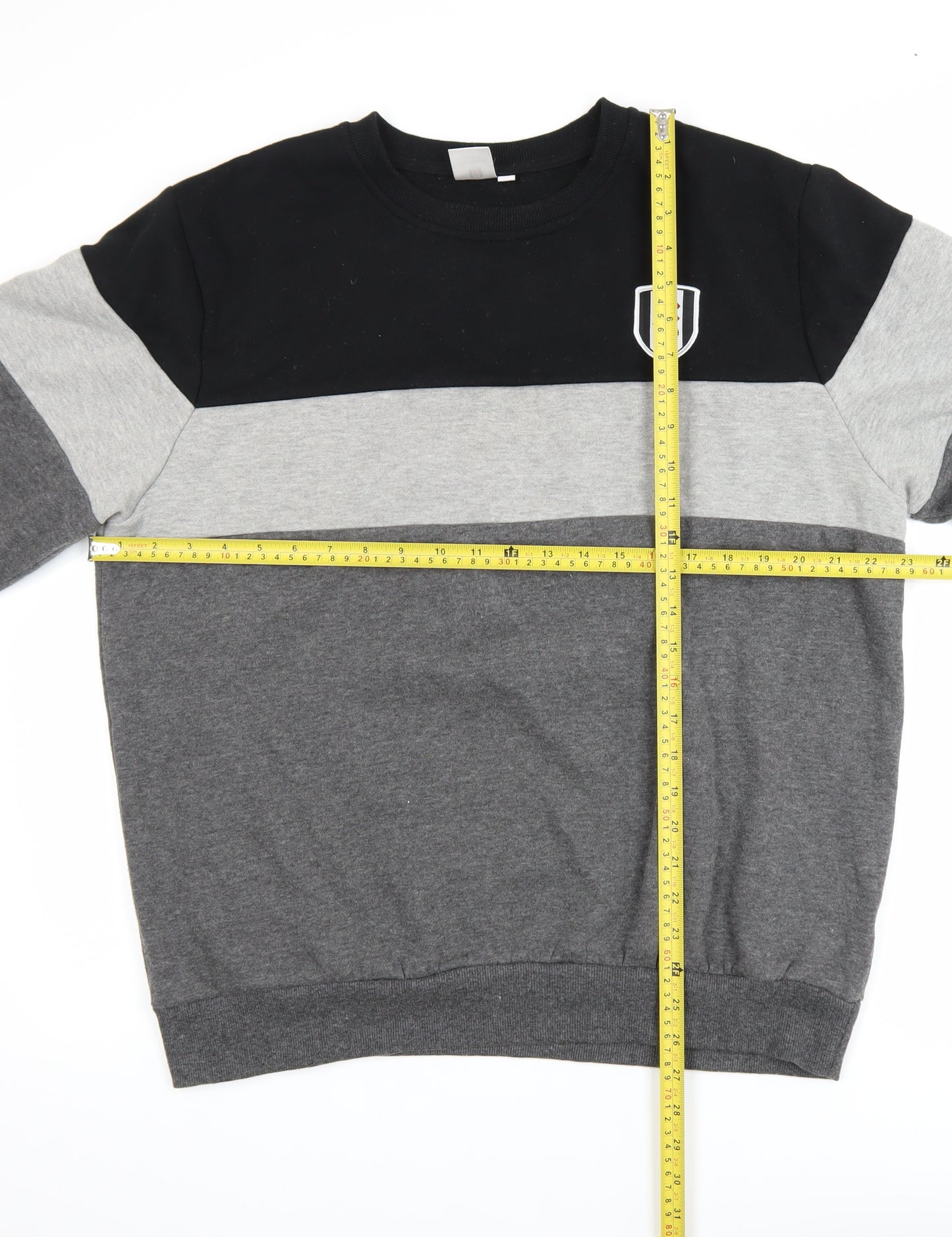 Fulham FC Men's Grey Colour Block Sweatshirt XL Crew Neck Pullover